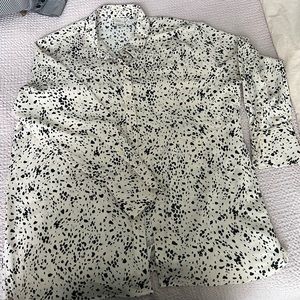 satin patterned button down